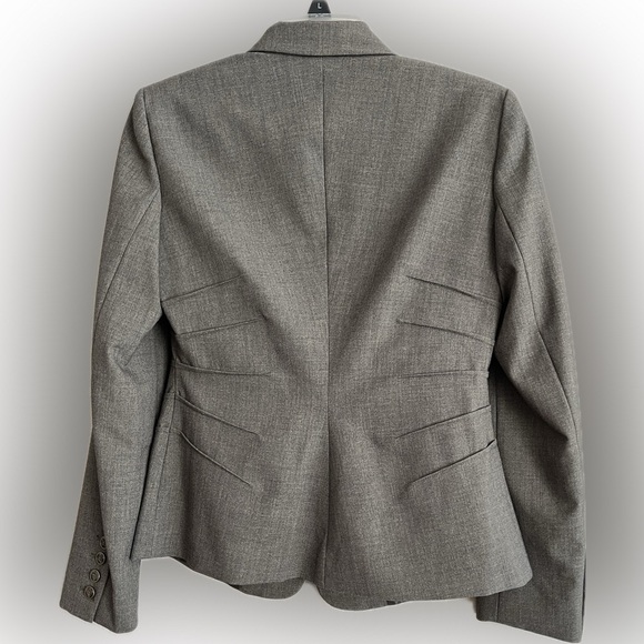 Calvin Klein Women’s Blazer, Notch Lapel, Single Button, Stitch Detail, Grey, 4 - Picture 2 of 6